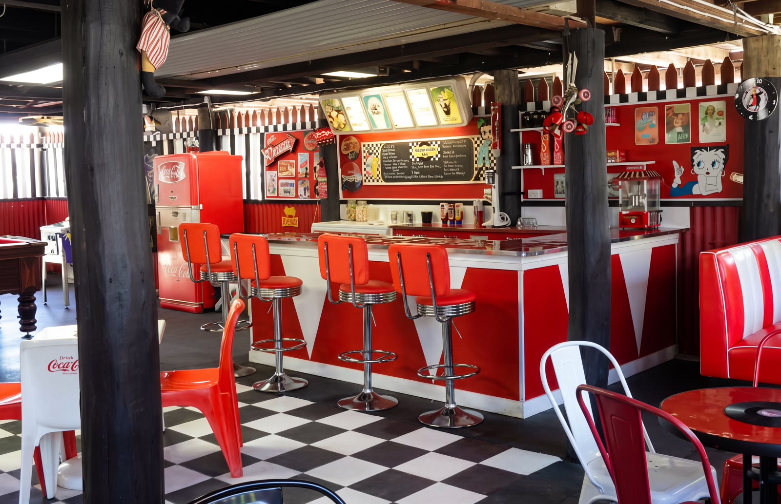 The retro Coca-Cola diner — pure nostalgia