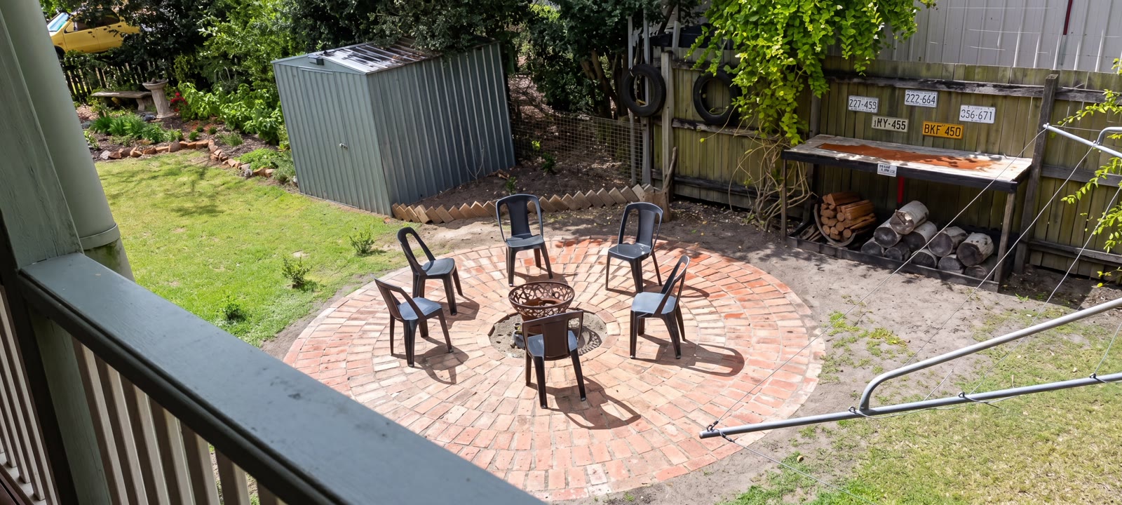 Gather around the fire pit on cooler evenings